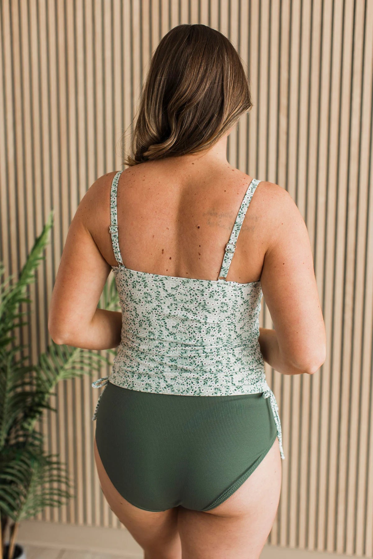 Mint Floral Swim Tankini Swim Crop Top Mack and Mal- Tilden Co.