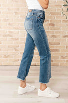 Sammy High Waist Distressed Crop Straight Leg Jeans    Womens Ave Shops- Tilden Co.