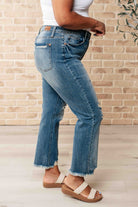 Sammy High Waist Distressed Crop Straight Leg Jeans    Womens Ave Shops- Tilden Co.