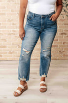 Sammy High Waist Distressed Crop Straight Leg Jeans    Womens Ave Shops- Tilden Co.