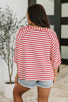 Sass in Session Relaxed Top in Cream Red Womens Ave Shops- Tilden Co.