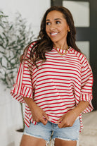 Sass in Session Relaxed Top in Cream Red Womens Ave Shops- Tilden Co.