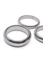 Sassy but Classy Ribbed Bangles in Silver Set of 3 Accessories Ave Shops- Tilden Co.