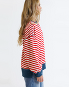 Saturday Stripe Crew Tops Downeast- Tilden Co.