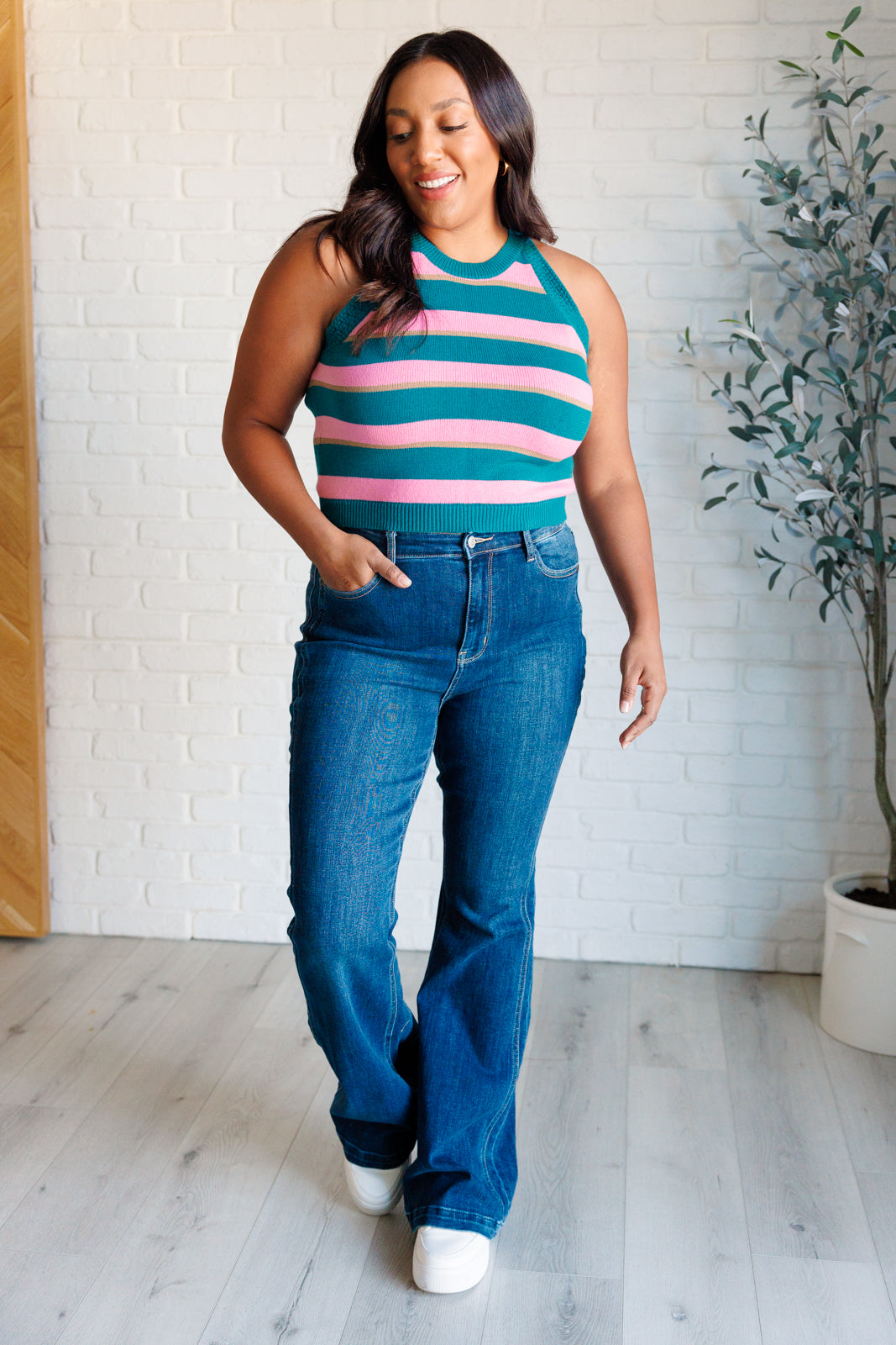 Scholarly Pursuits Knit Striped Tank Tops Ave Shops- Tilden Co.