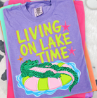 Living on Lake Time Graphic Tee Womens Ave Shops- Tilden Co.