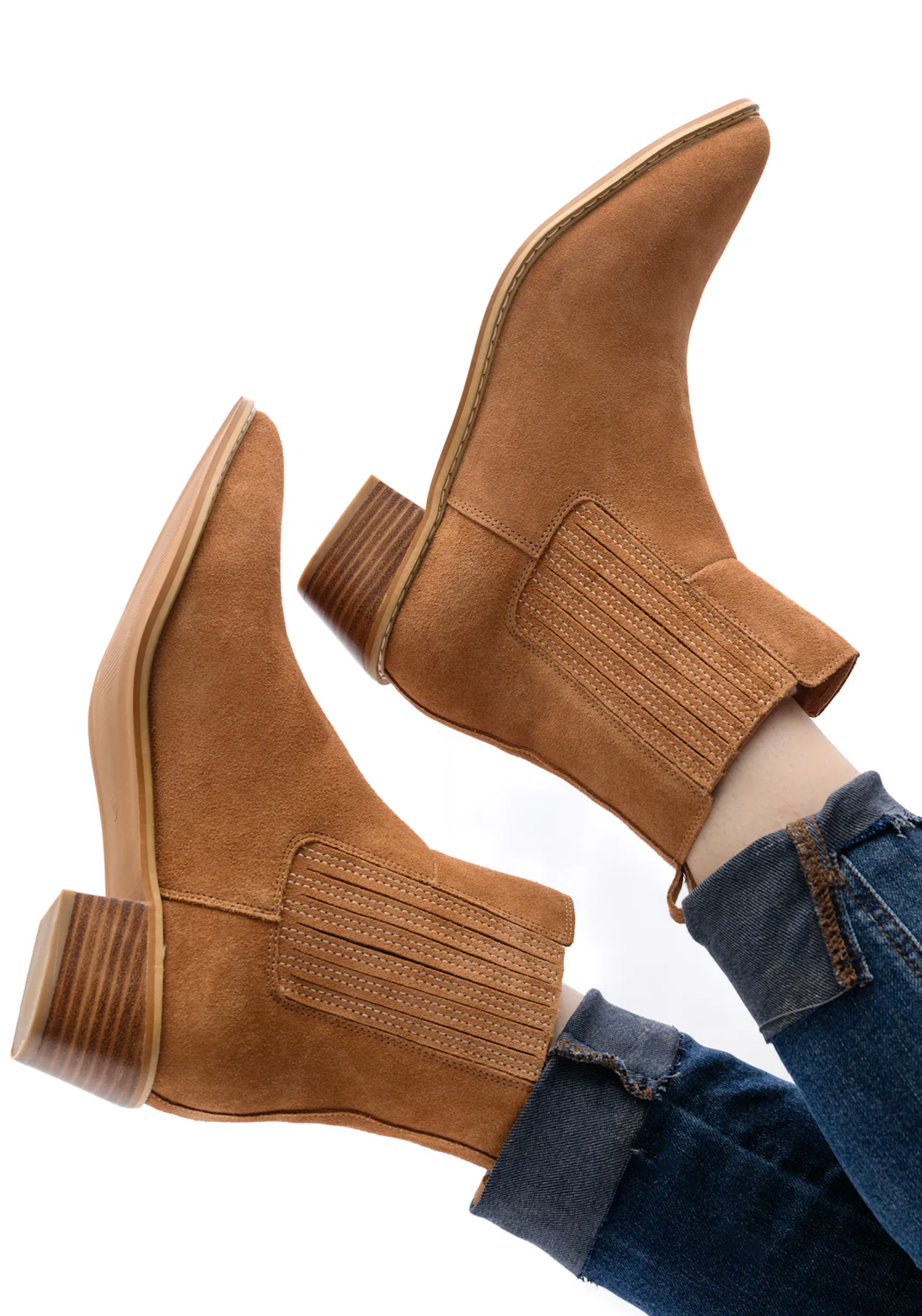 Leonor Suede Ankle Boot in Tan 100 Western Boots Naughty Monkey- Tilden Co.