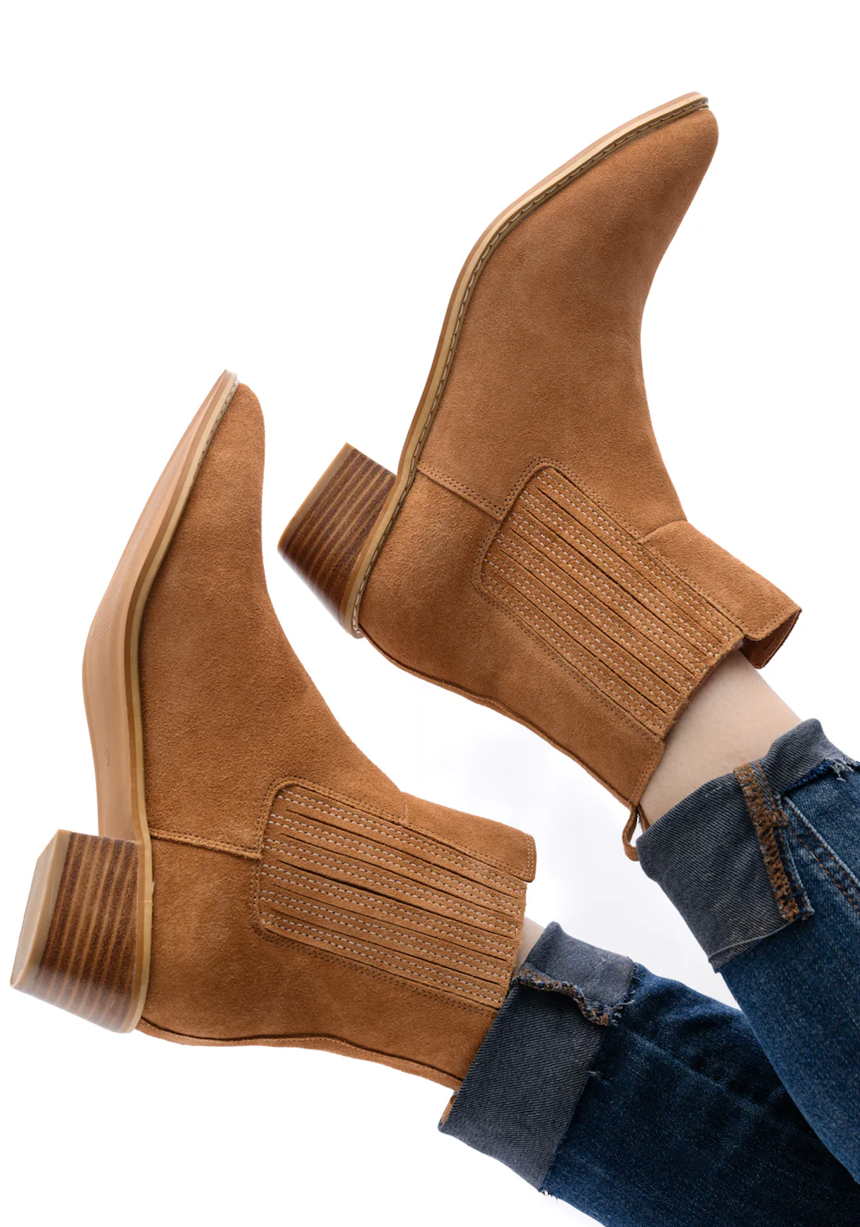 Leonor Suede Ankle Boot in Tan Shoes Ave Shops- Tilden Co.