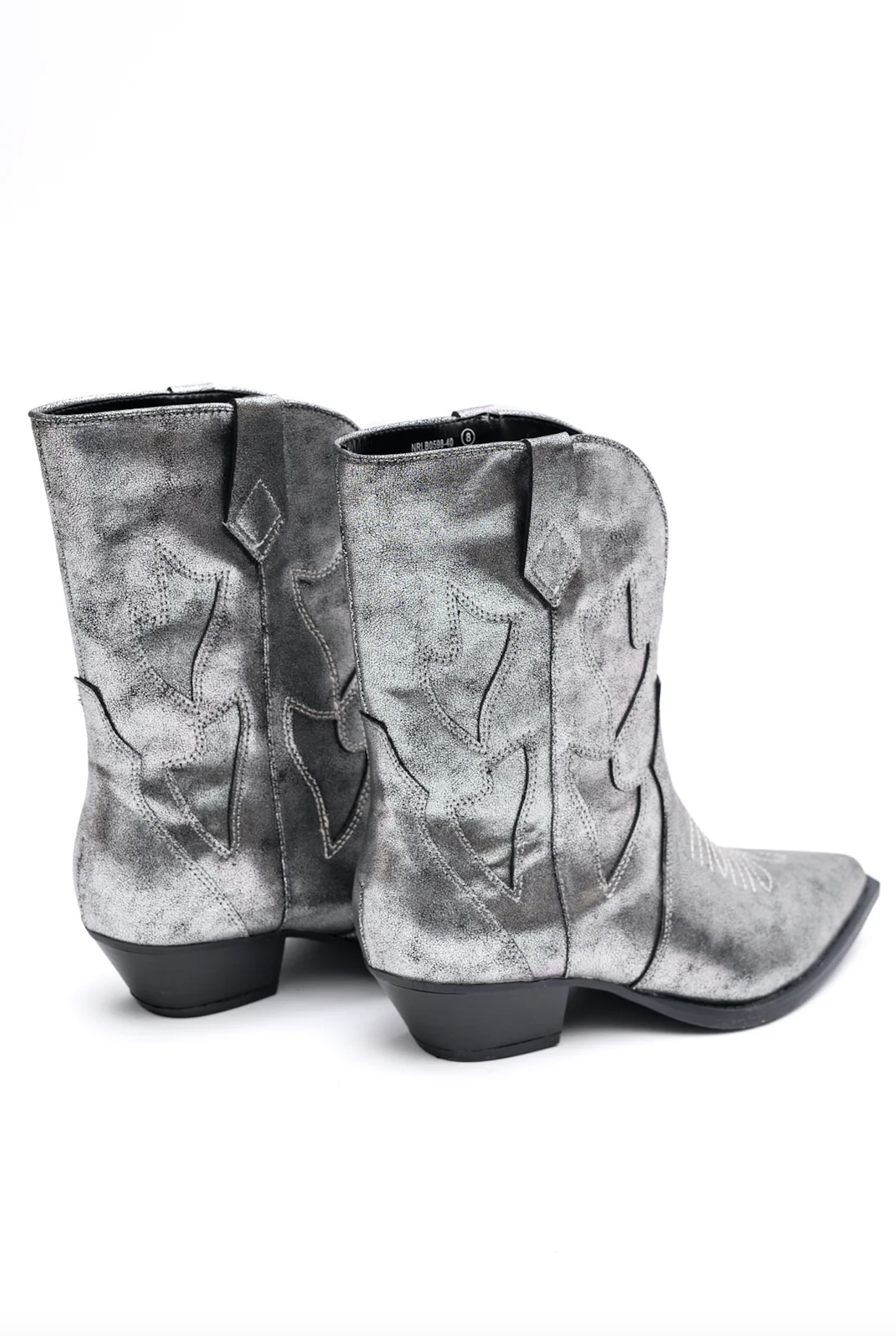 Jersey Metallic Boot in Silver 110 Fashion Boots Naughty Monkey- Tilden Co.