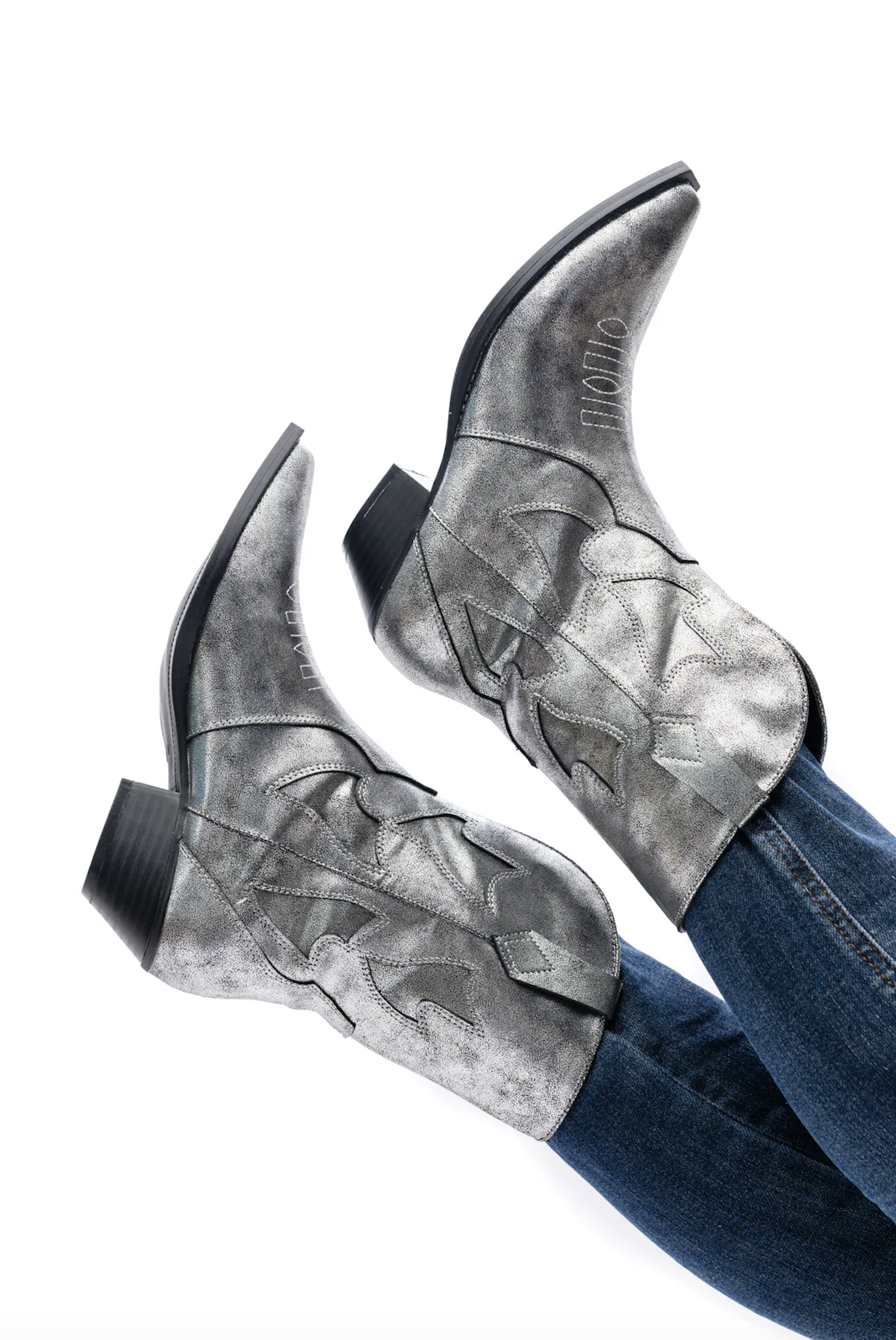 Jersey Metallic Boot in Silver 110 Fashion Boots Naughty Monkey- Tilden Co.