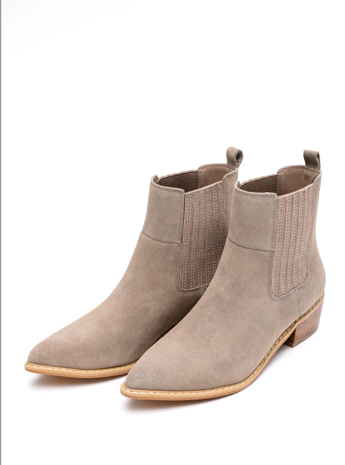 Leonor Suede Ankle Boot in Taupe 100 Western Boots Naughty Monkey- Tilden Co.