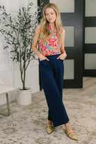 Sea Spray Collared Sleeveless Top in Island Bloom Tank Top Ave Shops- Tilden Co.