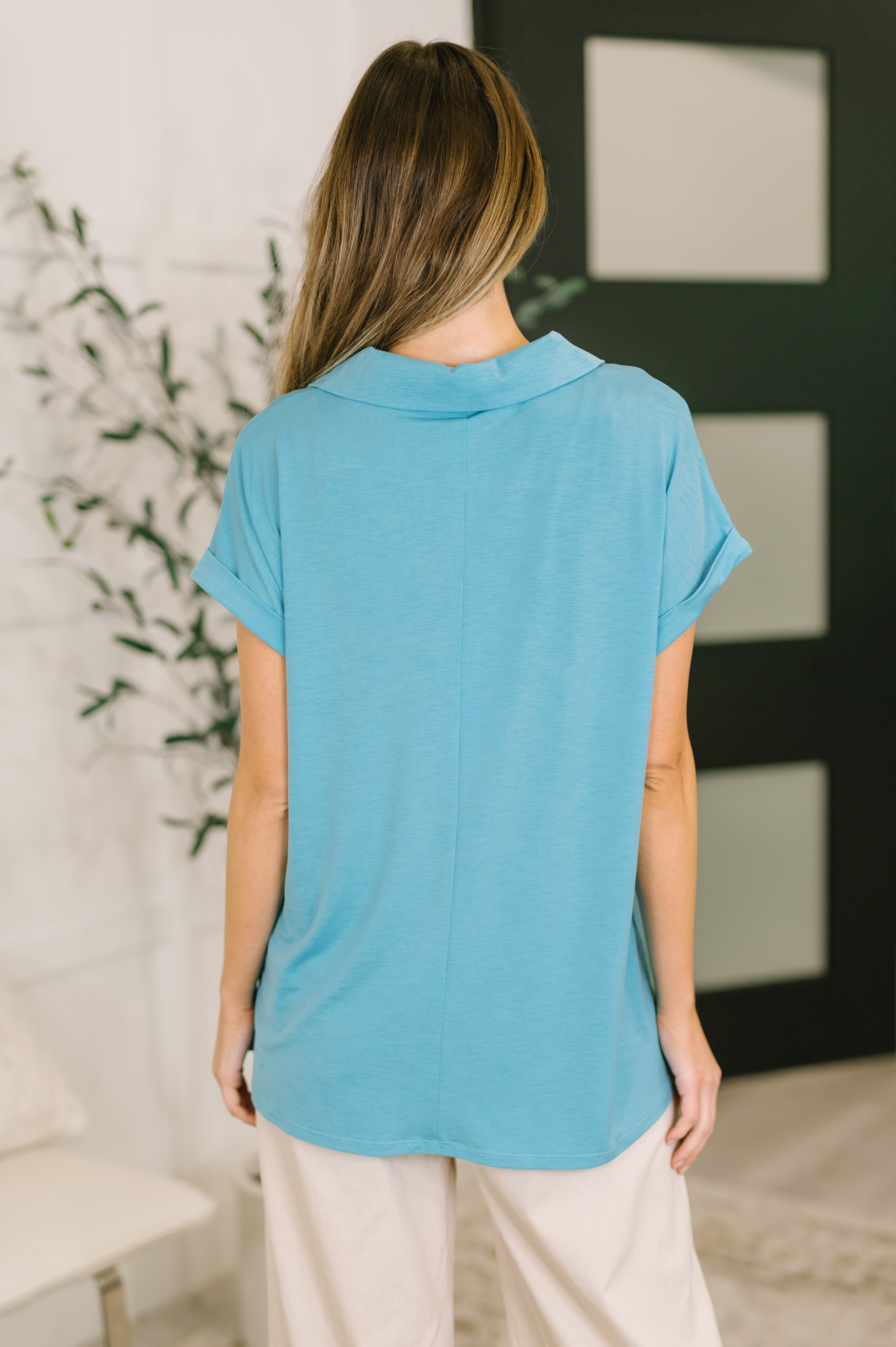 Sea You Soon Collared Top in Costal Blue T-Shirt Ave Shops- Tilden Co.