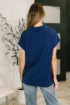 Sea You Soon Collared Top in Navy T-Shirt Ave Shops- Tilden Co.