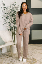 Seasonal Snooze Top and Bottom Set in Brown Womens Ave Shops- Tilden Co.