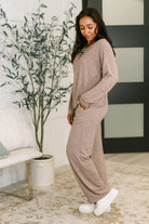 Seasonal Snooze Top and Bottom Set in Brown Womens Ave Shops- Tilden Co.
