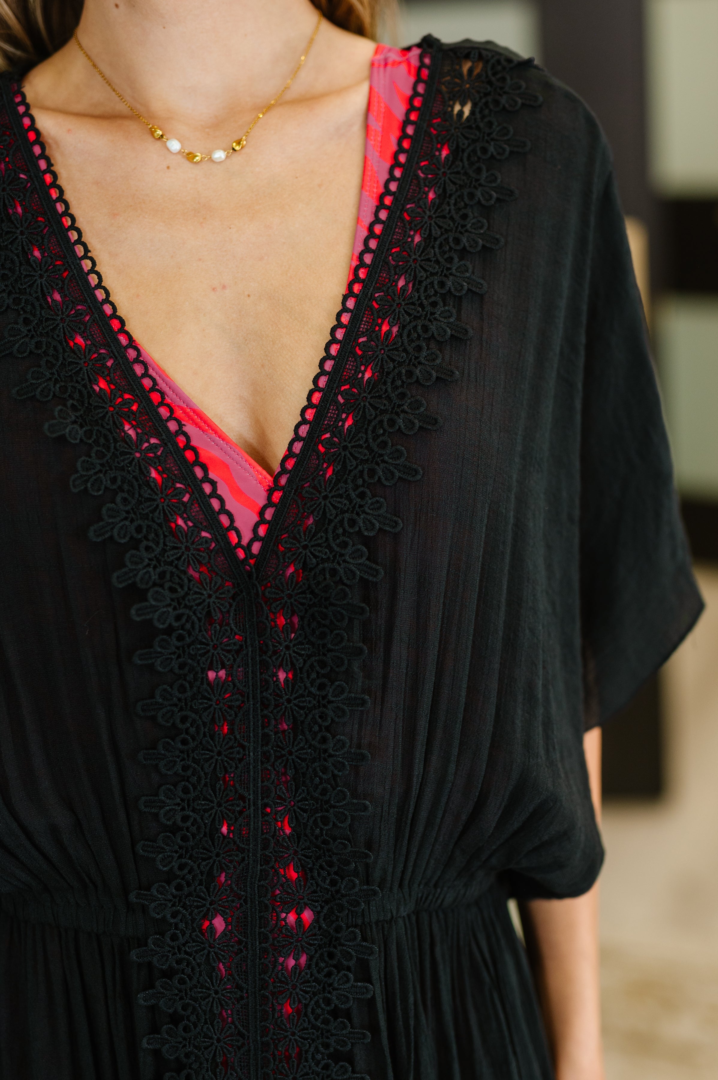 Serena Sands Swim Cover Up in Black Womens Ave Shops- Tilden Co.