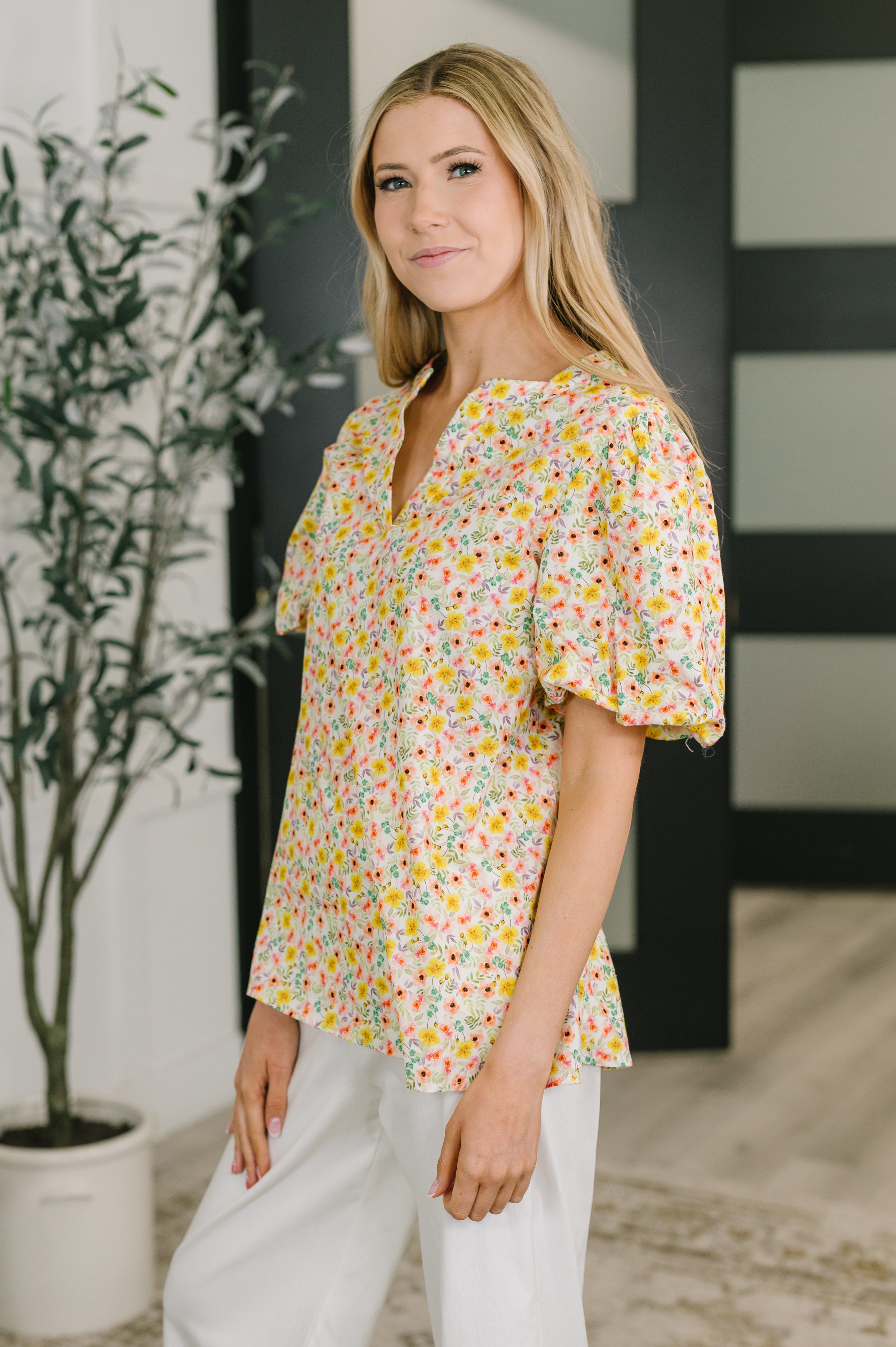 Seven Days a Week Balloon Sleeve Blouse Blouse Ave Shops- Tilden Co.