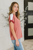 Sew Into You V-Neck Top in Light Rust Womens Ave Shops- Tilden Co.