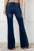 Shannon Mid Rise Rhinestone Detail Flare Jeans Womens Ave Shops- Tilden Co.