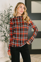 She's Always Changing Plaid Lettuce Hem Top Womens Ave Shops- Tilden Co.