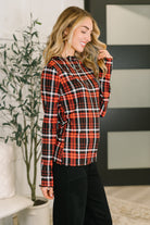 She's Always Changing Plaid Lettuce Hem Top Womens Ave Shops- Tilden Co.
