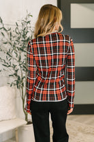 She's Always Changing Plaid Lettuce Hem Top Womens Ave Shops- Tilden Co.