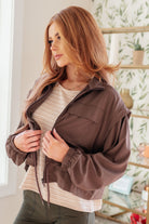 She's Got Game Cropped Jacket in Brown Layers Ave Shops- Tilden Co.