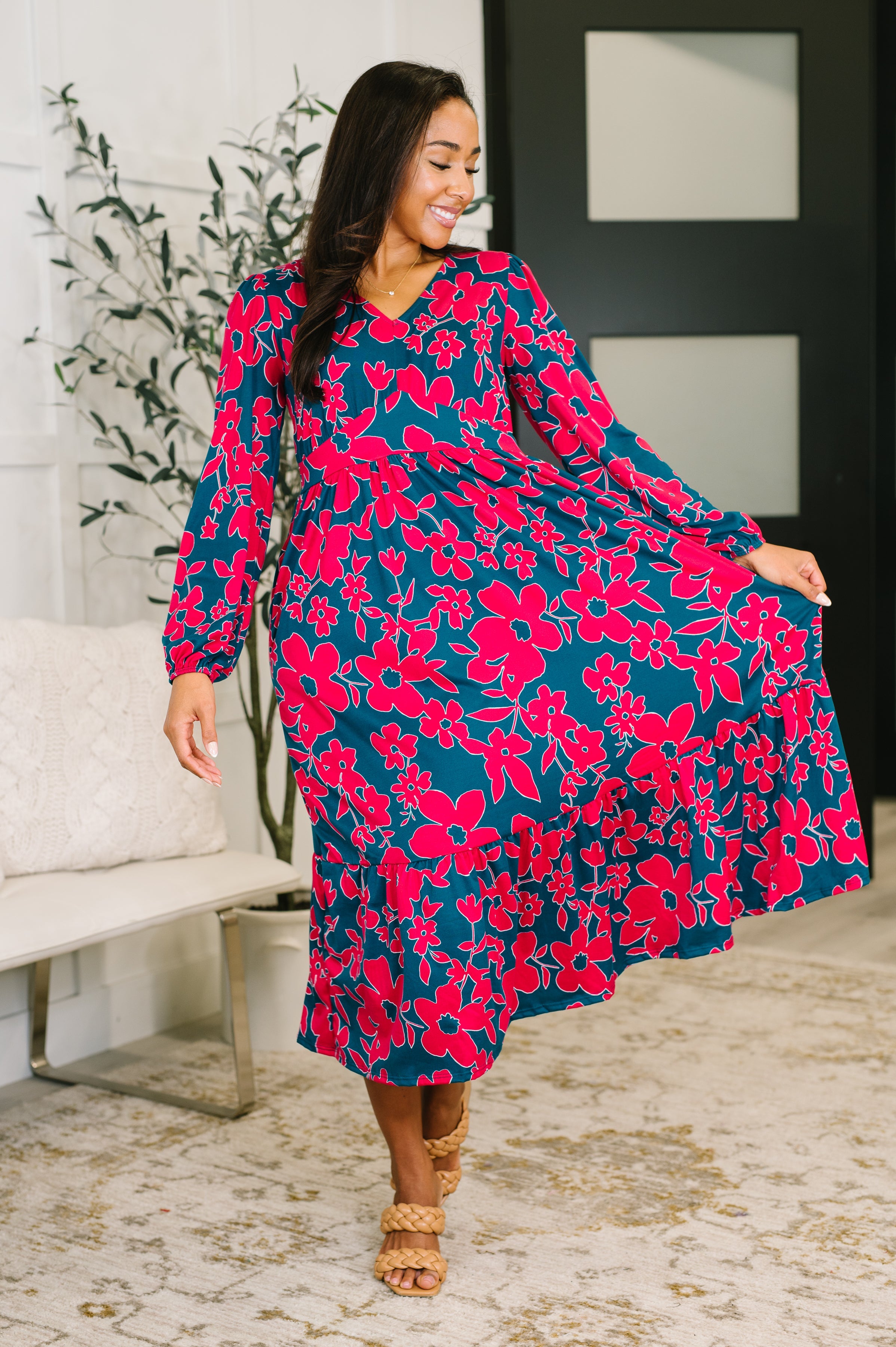 She's Just the Girl for Me V-Neck Dress Womens Ave Shops- Tilden Co.