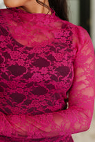 Sheer Intentions Lace Layering Top Fuchsia Womens Ave Shops- Tilden Co.