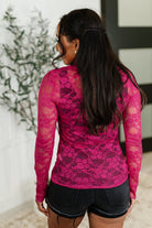 Sheer Intentions Lace Layering Top Fuchsia Womens Ave Shops- Tilden Co.