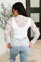 Sheer Intentions Lace Layering Top in Ivory Womens Ave Shops- Tilden Co.
