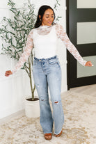 Sheer Intentions Lace Layering Top in Ivory Womens Ave Shops- Tilden Co.