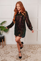 Shimmering Splendor Sequin Shirt Dress    Dresses Ave Shops- Tilden Co.