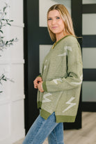 Shock Value V-Neck Sweater in Olive Womens Ave Shops- Tilden Co.