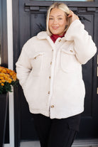 Shrouded in Sherpa Coat in White Layers Ave Shops- Tilden Co.