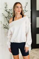 Side Hustle Off Shoulder Long Sleeve Top in Bone Womens Ave Shops- Tilden Co.