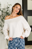 Side Hustle Off Shoulder Long Sleeve Top in Bone Womens Ave Shops- Tilden Co.