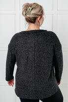 Simple Silhouette Brushed Hacci Sweater in Black Tops Ave Shops- Tilden Co.