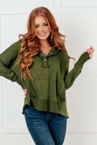 Simple Snug Snap Hooded Pullover Tops Ave Shops- Tilden Co.