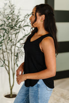 Simpler Times Basic V-Neck Tank in Black Womens Ave Shops- Tilden Co.
