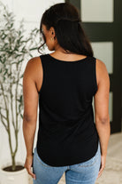 Simpler Times Basic V-Neck Tank in Black Womens Ave Shops- Tilden Co.