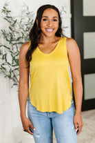 Simpler Times Basic V-Neck Tank in Pineapple Womens Ave Shops- Tilden Co.