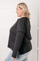 Simply Basic Ribbed Hacci Sweater in Black Tops Ave Shops- Tilden Co.