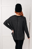 Simply Basic Ribbed Hacci Sweater in Black Tops Ave Shops- Tilden Co.