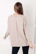 Simply Basic Ribbed Hacci Sweater in H Mocha Tops Ave Shops- Tilden Co.