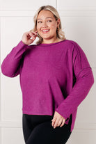 Simply Basic Ribbed Hacci Sweater in Light Plum Tops Ave Shops- Tilden Co.