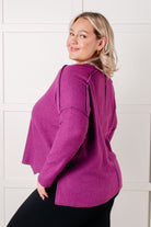 Simply Basic Ribbed Hacci Sweater in Light Plum Tops Ave Shops- Tilden Co.