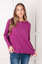 Simply Basic Ribbed Hacci Sweater in Light Plum Tops Ave Shops- Tilden Co.