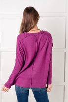 Simply Basic Ribbed Hacci Sweater in Light Plum Tops Ave Shops- Tilden Co.